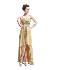 Corset   Waistline Cocktail High-Low-Hem Sequined Lace-Up Sweetheart Party Dress 