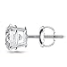 Genuine Screw Post 2.00 Carat Round Cubic Zirconia Earrings Basket Setting in 925 Sterling Silver