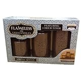 Flameless LED Candles - 3PK, 5-Hour Timer, Realistic Wick & Unscented Wax