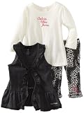 Calvin Klein Baby-girls Infant Vest with Long Sleeve Tee And Printed Pant