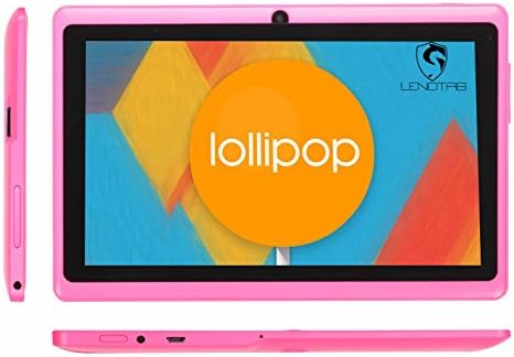 7" Quad Core 8GB HD 1GB RAM 5.0 Lollipop Android Tablet PC - Silicone Skin - Miracast Active (Wireless HDMI)- Dual Camera - WiFi - Supports Google Playstore, Youtube, Netflix, 3D Games (Pink)