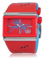 Q and Q Women Analog Watch Red Case Leather Band