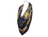 Plume Crêpe de Chine Scarf, Navy-Multi