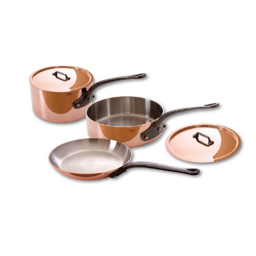 Mauviel M'heritage 150c 6400.01 5-Piece Set with Cast Iron Handles