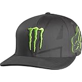 Monster Energy Drink Officially Licensed Fox Ricky Carmichael Replica RC4 Youth Boys Flexfit Casual Hat - Charcoal / One Size