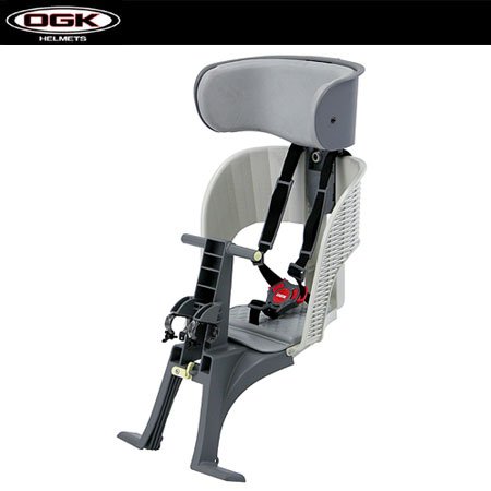 OGK（オージーケー） ヘッドレスト付籐風フロント まえ子供のせ 自転車 チャイルドシート FBC-010DX グレー