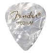 Fender 351 Premium Celluloid Guitar Picks, 12 Pack, White Moto, Medium