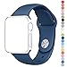 HuanlongTM New Soft Silicone Sport Style Replacement Iwatch Strap Band for Apple Wrist Watch Series 1 Series 2 (Ocean Blue 42mm M/L)