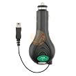 Retractable Car Charger (Mini USB) for Garmin Nuvi 260 / 260w / 265 / 265wt / 275t / 295w / 350 / 360 / 370 / 465t / 500 / 550