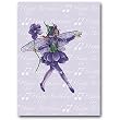 Happy Birthday with Violet Fairy - 5" x 7" Vellum Overlay Greeting Card