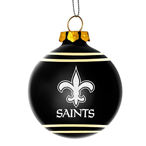 2014 NFL Football Team Glitter Logo Glass Ball Ornament – Pick Team (New Orleans Saints)