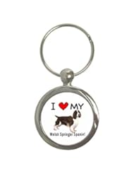 Automotive Parts and Accessories: I Love My Welsh Springer Spaniel Round Key Chain - MyHeritageWear.com