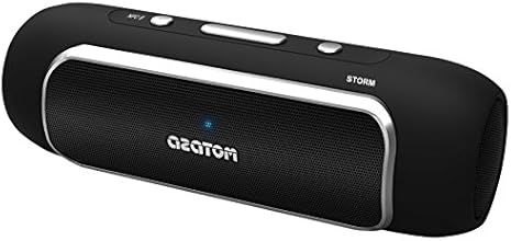 AZATOM Storm - Powerful Bluetooth 4.0 speaker - Unique Design with NFC + High Quality 24 Watt Speaker - Upto 20hrs playtime - Black