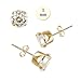 14K Yellow Gold Stud Earring Aprx .02 Carat Total Weight, 1mm Each Round Simulated Diamond Earring. Set on Stamping Setting & Friction Style Post