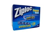 Ziploc Quart Freezer Bags - Total: 216 ct. (4 X 54 ct. pkgs.)