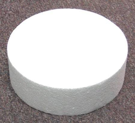 Round Cake Dummy, Styrofoam, 8 diameter x 3 high