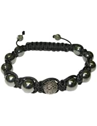 Diamond Pave Beads Macrame Bracelet Sterling Silver Fashion Jewelry