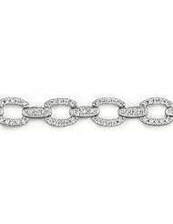 14k White Gold 0.97 Ctw Diamond Loop Bracelet