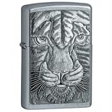 Zippo Tiger Emblem Street Chrome Pocket Lighter