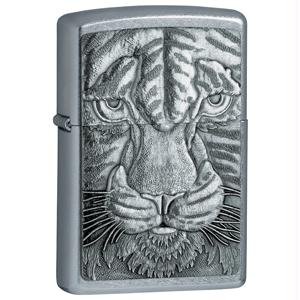 Zippo Tiger Emblem Street Chrome Pocket Lighter On Sale