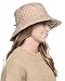 ANGELA & WILLIAM Foldable Water Repellent Quilted Rain Hat w/Adjustable Drawstring, Bucket Cap (A Khaki)