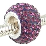 41Dh6HbeHTL. SL160  Sterling Silver Jewelry: 925 Silver Amethyst Crystal PAVE February Birthstone European Charm Bead