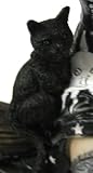 Gothic Witch On Broomstick W/ Black Cat Ornament