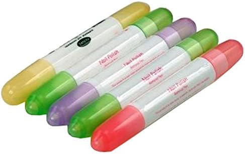 5pcs Nail Art Polish Corrector Remover Pens + Changeable 15 Tips Beauty