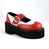 2 1/2 inch HEEL MARYJANE White/Red Leather