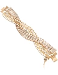 Betsey Johnson "Iconic Summer Metallics" Gem and Rhinestone Chain Bracelet, 7.5"