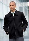 Upscale Men's Hip Length Wool Jacket - Black