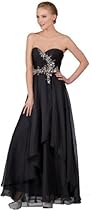 Hot Sale Zeilei Sweetheart Strapless Chiffon Pageant Prom Dress in Black