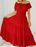 RED DRESS PEASANT MAXI DRESS LONG LAGENLOOK FITS - S M L - A755S LOTUSTRADERS