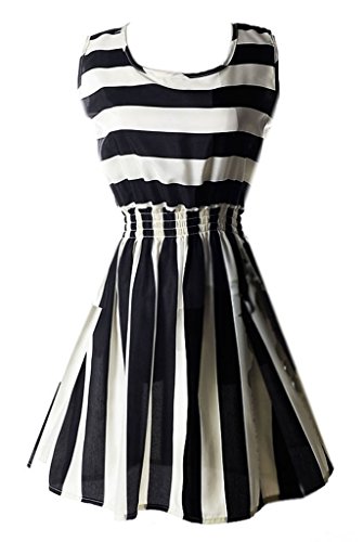 2014 Fashion Summer Pleated Knee-length Reversible Skater Sun Dress for Women