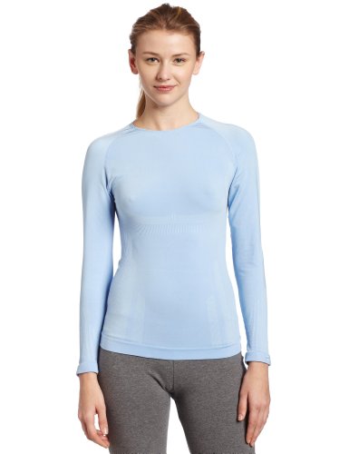 Duofold Womens Midweight Seamless Long Sleeve Crew,Placid Blue,Small/Medium