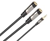 Monster MCL MSTMINI 2FM 1/4 Dual Mono Female to Single 1/8 Stereo Male Cable Adapter