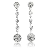 41DhGRU8FxL. SL160  18k White Gold Cluster Drop Diamond Earrings