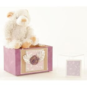 White Lovable Plush Bear with Purple Gift Box + Gift Card