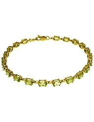 14k Solid Gold 7" Genuine Peridot Bracelet
