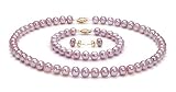 PearlsOnly Parure en Perles Lavande 7-8mm AA Eau douce