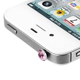 MiniSuit Dust Plug Crystal Charm for iPhone, iPad, iPod, and many more (Pink Champagne). LCD Cleaner Included