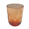 Floral Double Old Fashioned Glass - Orange