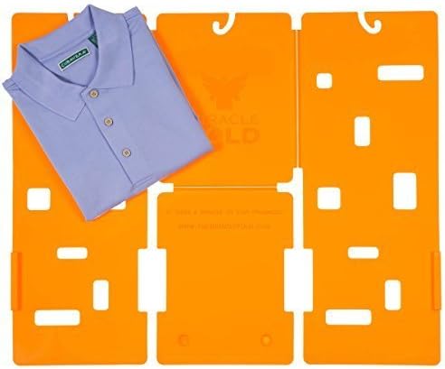 MiracleFold? Junior Size Laundry Folder Clothes Folder T-Shirts Pants Towels Organizer Fast Easy and Fun Time Saver (Orange) by Miracle Fold