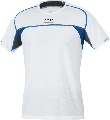 Gore Running Wear Herren Shirt Flash, white/azur blue, L, SFLASB016709