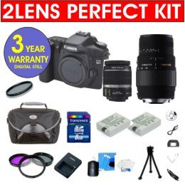 Canon EOS 50D 15.1 Digital SLR Camera with 18-55mm IS Lens + Sigma 70-300MM Macro Zoom Lens + High Capacity Li-Ion Battery + 4 GB Memory Card + 50" Titanium Anodized Tripod + 6 Piece Accessory Kit + Deluxe Padded Camera Bag + Multi-Coated Glass UV Filter + Multi-Coated Glass Polarizer Filter + 3 Year Celltime Warranty Repair Contract