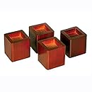 Wood Bed Risers lift Table furniture lifts storage Mahogany Set of 4