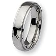 Ridged Edge Polished Stainless Steel Ring (6.0 mm) - Sizes 6-13