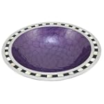 Julia Knight 15-inch Enameled Aluminum Bowl, Sugar Plum with Check Border