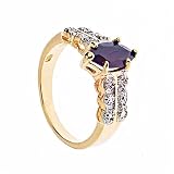 Sterling Silver Vermeil Marquise Sapphire and Diamond Ring