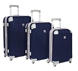 Travelers Choice Luggage Beverly Hills Country Club Malibu 3 Piece Hardside Spinner Set, Navy, One Size